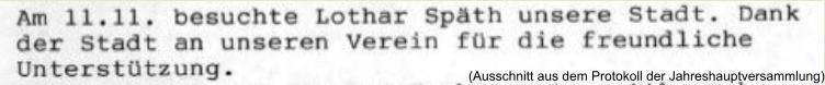 (Ausschnitt aus dem Protokoll der Jahreshauptversammlung)