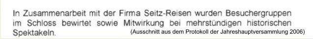 (Ausschnitt aus dem Protokoll der Jahreshauptversammlung 2006)