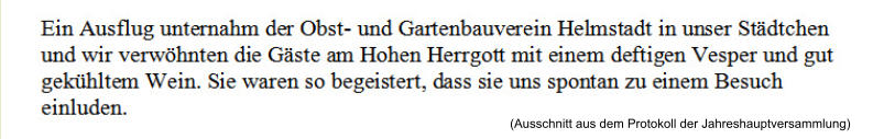 (Ausschnitt aus dem Protokoll der Jahreshauptversammlung)